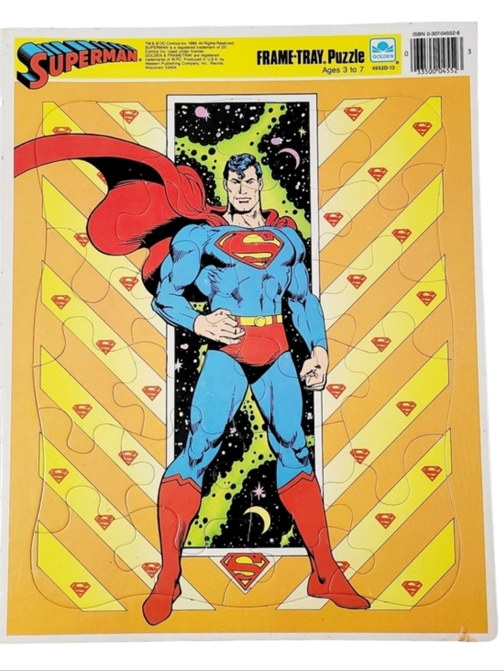 Vintage 1989 Golden DC Comics Superman Frame Tray Puzzle Western Publishing Co
